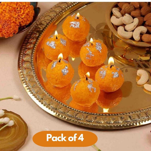 Laddoo Shape Candle Pack of 4